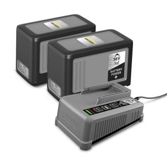 Starter kit Karcher Battery Power+ 36 / 60, 2.445-071.0, cu 2 acumulatori 36 V / 6.0 Ah si incarcator rapid