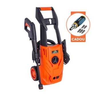 Aparat de spalat cu apa rece sub presiune Greenfield, G-S390-1400R, 1400 W, 110 bar, 390 l/h, roti pentru transport, kit spumare