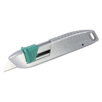 Cutter cu lama trapezoidala Wolfcraft 4134000, carcasa de metal, lama se retrage automat la eliberarea butonului de siguranta