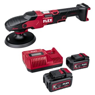 Masina de polisat rotativa Flex PE 150 18.0-EC Set, 150 mm, cu 2 acumulatori 18 V/5.0 Ah