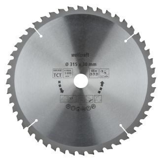 Panza pentru fierastrau circular de masa Wolfcraft 6584000, diametru 315 mm, diametru interior disc 30 mm, latime taiere 3.2 mm, 48 dinti, seria mov