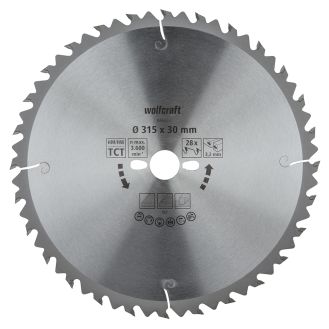 Panza pentru fierastrau circular de masa Wolfcraft 6664000, diametru 315 mm, diametru interior disc 30 mm, latime taiere 3.2 mm, 28 dinti, seria verde.
