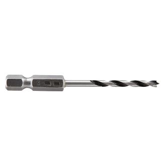 Burghiu elicoidal pentru lemn Wolfcraft 7261000, cu tija hexagonala 1/4", 3x35x65 mm