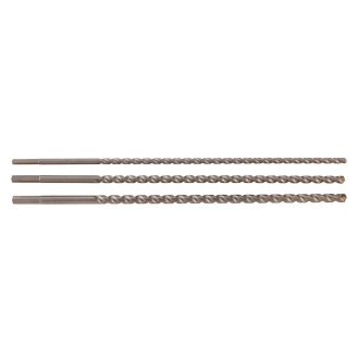Set 3 burghie vidia (HM) pentru zidarie, Wolfcraft 7917000, tija hexagonala, diametre 8, 10, 12 mm, lungime totala 400 mm