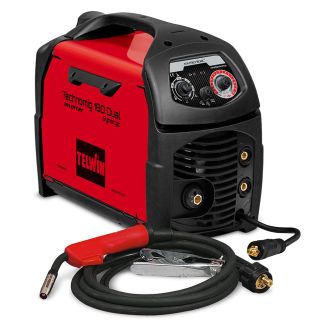 Aparat sudura MIG-MAG/MMA/TIG-LIFT Telwin TECHNOMIG180DUALSYNERGIC_MULTIPROCES, 170 A, 0.6-0.8 mm, cu accesorii