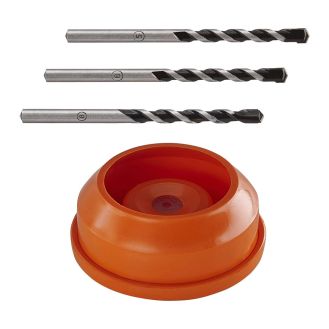 Set burghie pentru beton cu insertii de carbură metalică Wolfcraft 8640000, 4 piese Pentru perforari curate în beton