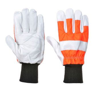 Manusi de Protectie Oak Chainsaw (Clasa 0) Portwest model A290, marime L, culoare Portocaliu, fit R, 12 buc/set