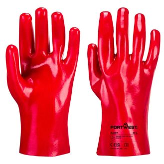 Manusi PVC Portwest model A427, marime XL, culoare Rosu, fit R, 12 buc/set