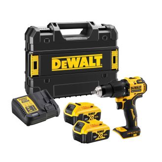 Masina de gaurit cu percutie si insurubat Dewalt DCD709M2, 65 Nm, cu 2 acumulatori XR 18V/4.0Ah si incarcator, geanta textila