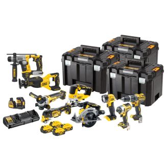 Set 10 scule acumulator DeWalt DCK1012P4T, 4 acumulatori Li-Ion XR 18V / 5.0 Ah, incarcator, 3 cutii T-STAK VI