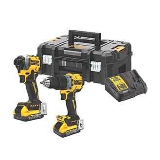 Set 2 masini DeWalt DCK2050H2T, cu 2 acumulatori Powerstack 18V / 5.0Ah si incarcator in valiza TSTAK