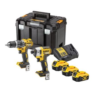 Set combo 2 scule DeWalt DCK266P3T 18 V: masina de gaurit cu percutie, DCD796, masina de insurubat cu impact DCF887, 3 acumulatori 18 V 5 Ah, incarcator, cutie TSTAK VI
