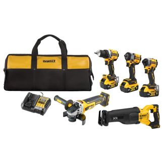 Set 5 unelte DeWALT DCK509P3, cu 3 acumulatori XR 18V / 5.0Ah, incarcator 4A, geanta textila