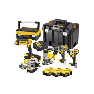Set combo DeWalt DCK551P3T, 5 scule Li-Ion 18 V, 3 acumulatori, incarcator, TSTAK
