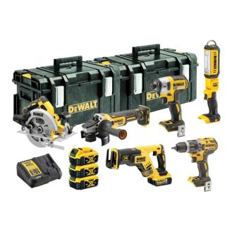 Set combo DeWalt DCK623P3, 6 scule Li-Ion 18 V, 3 acumulatori, incarcator, Tough system DS300x2
