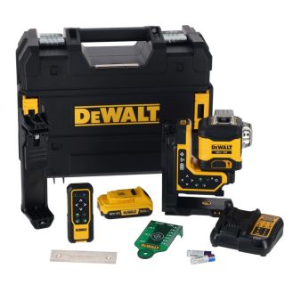Nivela laser cu linii 3 x 360°DeWalt DCLE34035D1, fascicul verde,80/100m,cu acumulator XR 18V/2.0 Ah,cu valiza TSTAK