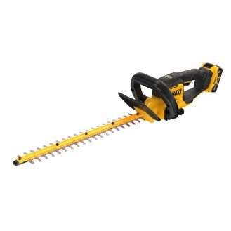 Trimmer electric pentru gard viu Dewalt DCMHT562P1, cu 1 acumulator Li-Ion 18V/5.0Ah, 55 cm, deschidere dinti 19 mm