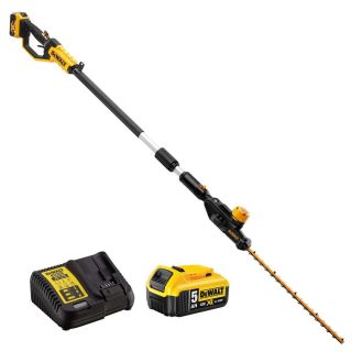 Trimmer electric pentru gard viu Dewalt DCMPH566P1, cu 1 acumulator Li-Ion 18V/5.0Ah, 55 cm