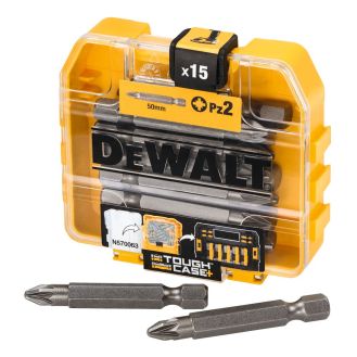 Set 15 biti DeWalt DP73, 50 mm, 1/4", PZ2
