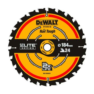 Disc Dewalt DT10401 pentru fierastrau circular, D 184x20 mm, 24 dinti, pentru taiere universala in lemn, seria Elite