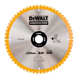 Disc Dewalt DT1182 pentru fierastrau circular, D 254x30, 60 dinti, taiere lemn