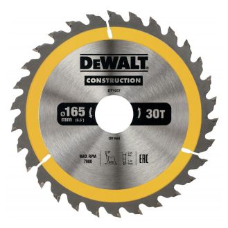 Disc Dewalt DT1937 pentru fierastrau circular, D 165x30x2.4 mm, 30 dinti, pentru utilizare universala, seria Dewalt Construction