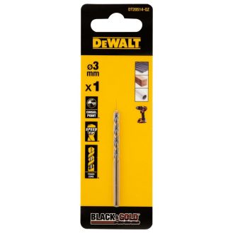 Burghiu Black&Gold pentru metal DeWALT DT20514, tip HSS, 3.0 x 33 x 61 mm, coada cilindrica