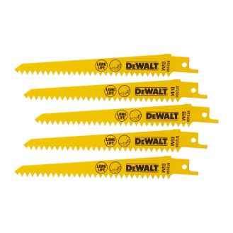 Set 5 panze fierastrau alternativ DeWalt DT2356, pentru taieri in lemn si metal, 152 mm