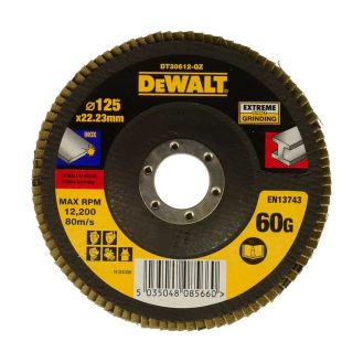 Disc lamelar pentru inox Dewalt DT30612, 125 X 22.2 mm, granulatie 60