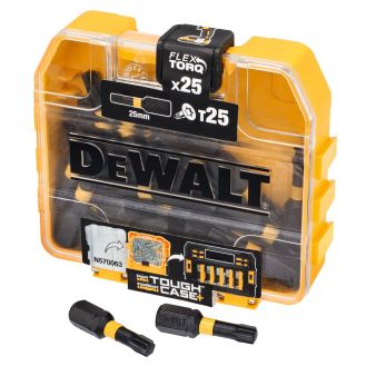 Bit impact Extreme® Flextorq DeWALT DT70558T, T25 x 25 mm, set 25 bucati, cutie Tic-Tac