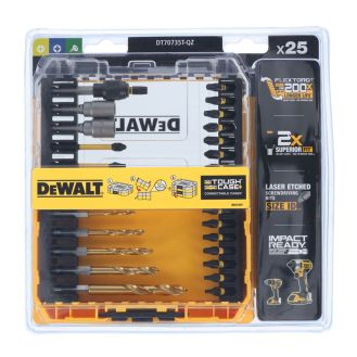 Set insurubare Flextorq Dewalt DT70735T, 25 piese, cutie mica TOUGHCASE™