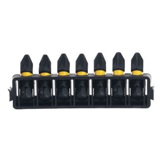 Set 7 biti FLEXTORQ, DeWALT DT70811, PZ2, 25 mm, cu un suport compatibil cu sistemul TOUGHCASE