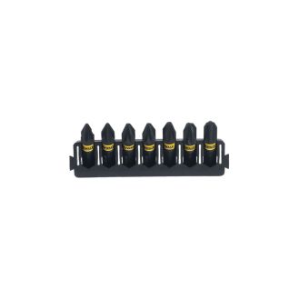 Set 7 biti FLEXTORQ, DeWALT DT70812, PZ mixt, 25 mm, cu un suport compatibil cu sistemul TOUGHCASE
