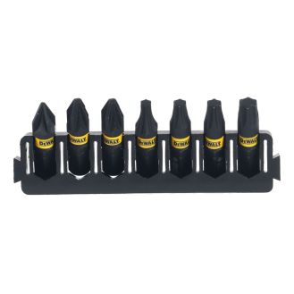 Set 7 biti FLEXTORQ, DeWALT DT70813, PZ TX mixt, 25 mm, cu un suport compatibil cu sistemul TOUGHCASE