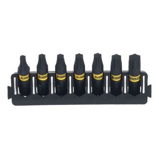Set 7 biti FLEXTORQ, DeWALT DT70816, TX mixt, 25 mm, cu un suport compatibil cu sistemul TOUGHCASE