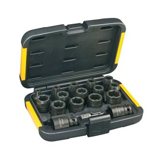 Set 17 tubulare de impact Dewalt DT7506, 6 - 27 mm, adaptor 1/4"-1/2"