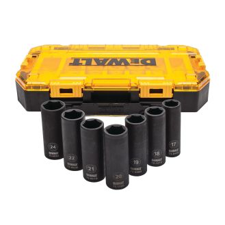 Set 7 tubulare lungi de impact Dewalt DWMT74737-0, 1/2", 17 - 24 mm