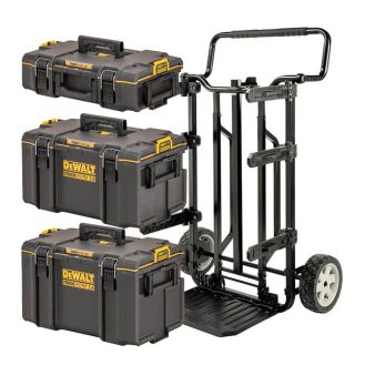 Set combinat 3 cutii de depozitare si carucior Dewalt DWST83401-1, TOUGHSYSTEM 2.0, DS TROLLEY, 700 x 1113 x 620 mm