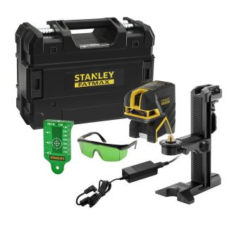 Nivela laser Stanley Fatmax FMHT77597-1, 2 puncte, linii in cruce, linie laser verde
