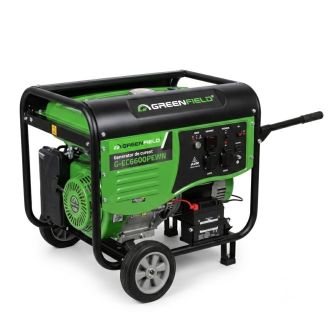 Generator de curent pe benzina Greenfield G-EC6600PEWN, portabil, pornire electrica, monofazat, 5.5 kVA, roti de transport