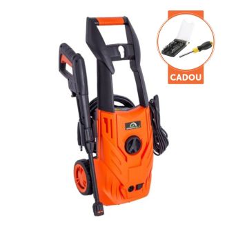 Aparat de spalat cu apa rece sub presiune Greenfield, G-S390-1400R, 1400 W, 110 bar, 390 l/h, roti pentru transport, kit spumare