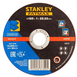 Disc abraziv Stanley FATMAX STA32637, pentru debitat otel, 125 x 1.0 mm