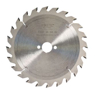 Disc Zonetec ZA2212016024, pentru fierastrau circular, 20X160 mm, 24 dinti, pentru lemn