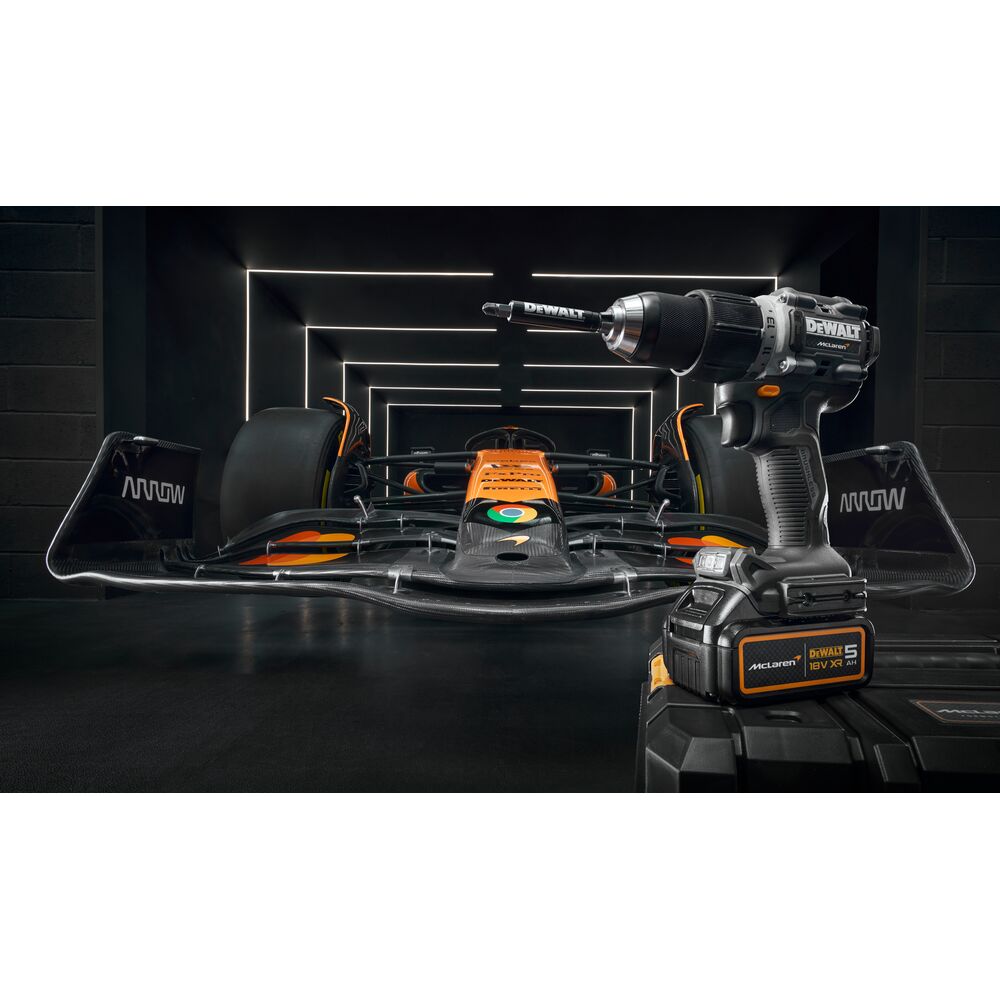 Set 2 masini DeWalt DCK200MP2T, editie speciala McLaren, cu 2 acumulatori XR 18V / 5.0 Ah si incarcator in valiza TSTAK - imagine 9