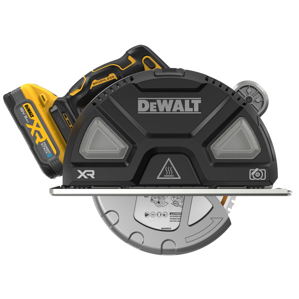 Fierastrau circular de mana pentru taierea metalelor Dewalt DCS383H2, cu 2 acumulatori Powerstack 18V / 5.0Ah XR, 184 x 20 mm, valiza TSTAK - imagine 2