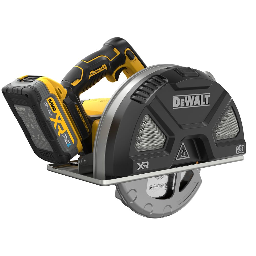 Fierastrau circular de mana pentru taierea metalelor Dewalt DCS383H2, cu 2 acumulatori Powerstack 18V / 5.0Ah XR, 184 x 20 mm, valiza TSTAK - imagine 4