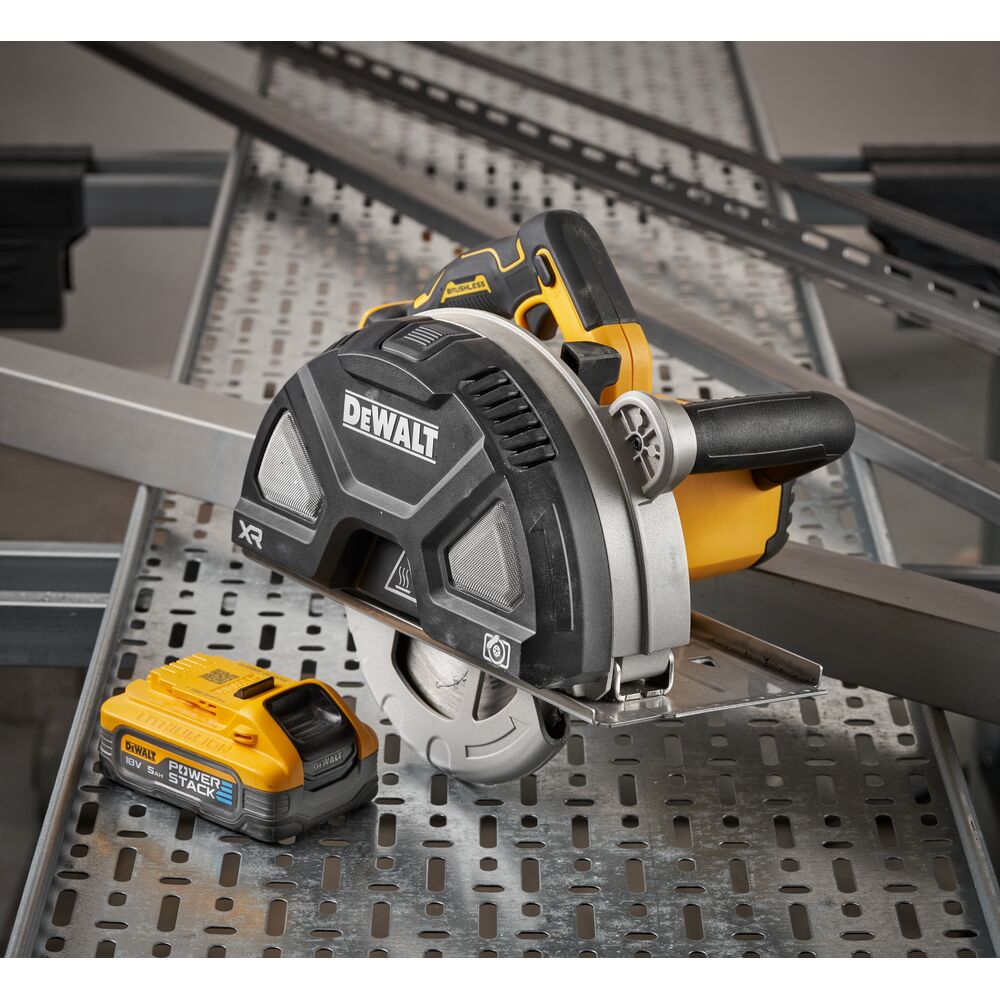 Fierastrau circular de mana pentru taierea metalelor Dewalt DCS383H2, cu 2 acumulatori Powerstack 18V / 5.0Ah XR, 184 x 20 mm, valiza TSTAK - imagine 9