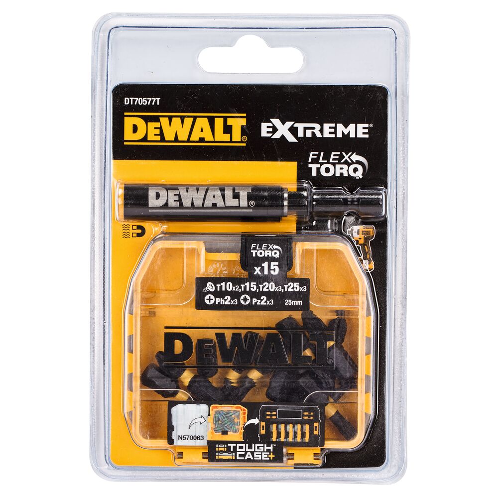 Bit impact Extreme® Flextorq DeWALT DT70577T, mixt, 25 mm, set 25 bucati, cutie Tic-Tac, cu adaptor magnetic - imagine 6