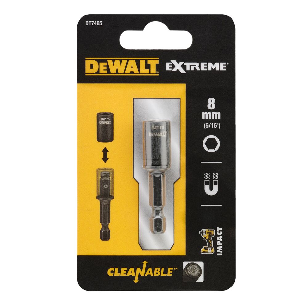 Cheie tubulara de impact DeWALT DT7465, 1/4", 8 mm, magnetica, curatabila - imagine 4