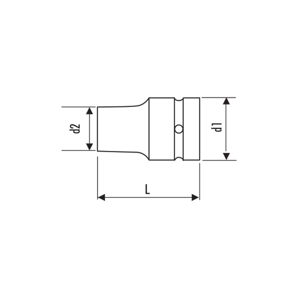 Cheie tubulara de impact scurta Expert by Facom E113471, patrat 3/4", hex 32 mm - imagine 2